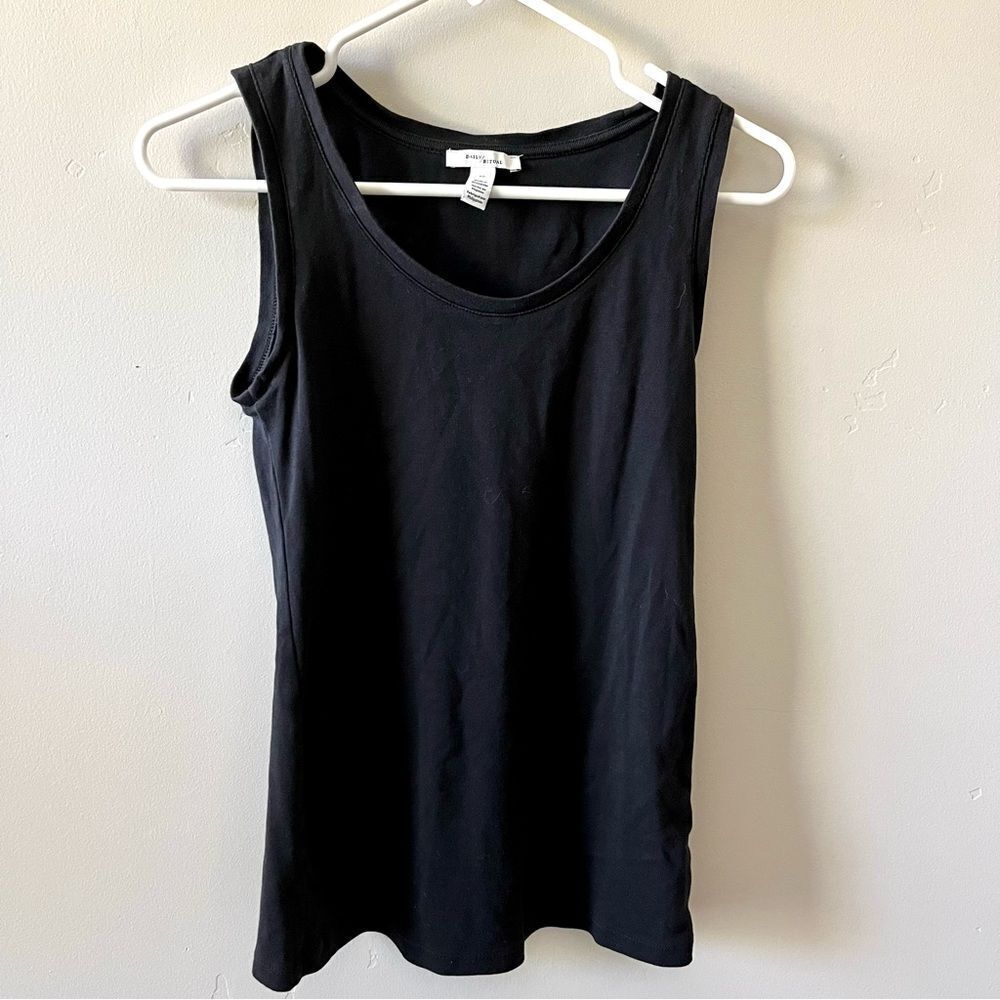 DAILY RITUAL Solid Black Tank Top Size Small